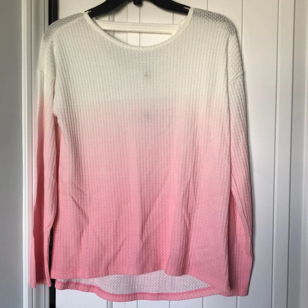 The Children's Place Top Girls Size XXL‎ 16 White Pink Ombre Long Sleeve NWT